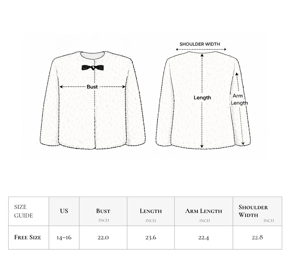Size chart in inches